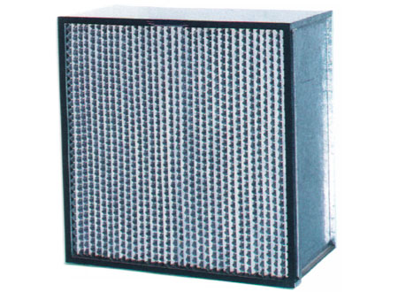 High temperature resistant high efficiency filter with partition